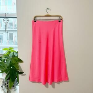 J. Crew Hot Pink Silky Slip Skirt Size Small